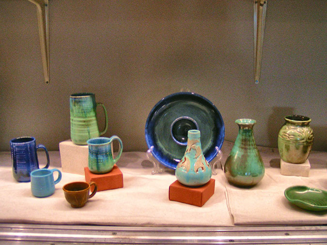Left Side Older Pieces - Mere Morning Glory Vase, Mugs and Various Pieces